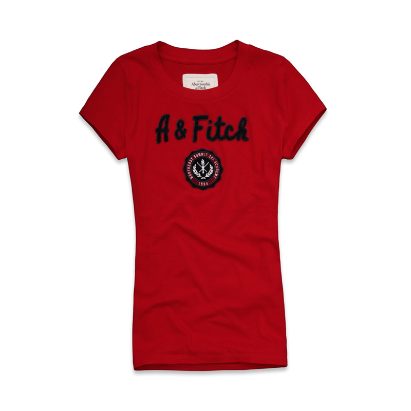 Abercrombie Fitch Mujeres De Cuello Redondo Corto Remera AF8212